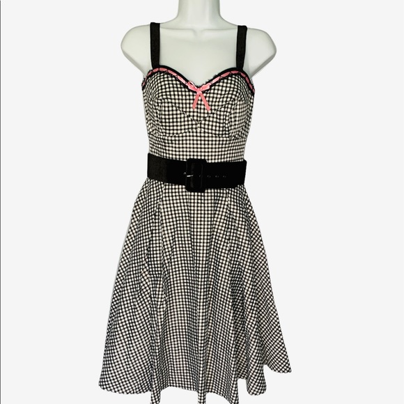 Deadly Dames Pin Up Dress Micheline Pitt Courtesan Swing Gingham S - Picture 2 of 13